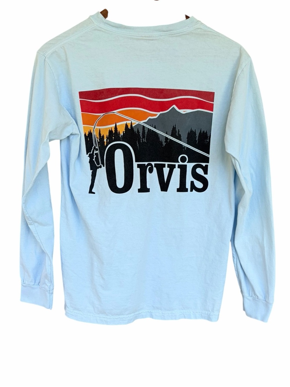 Orvis Bent Rod Sunset Long Sleeve Cotton Graphic T-Shirt Unisex